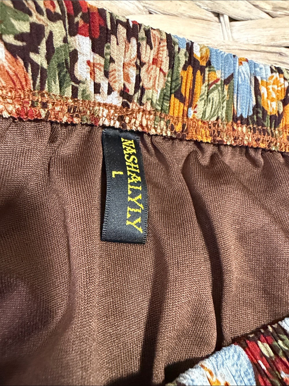 Bohemian Floral Tiered Maxi Skirt - Brown Multi - Picture 2 of 5